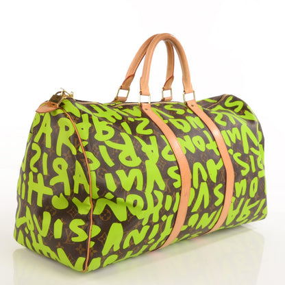 Louis Vuitton Monogram Graffiti Keepall 50 Green 3 of 7