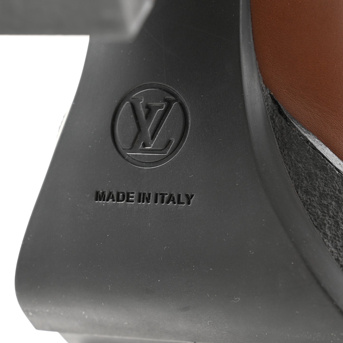 Calfskin Monogram LV Beaubourg Platform Ankle Boots 38.5 Marron