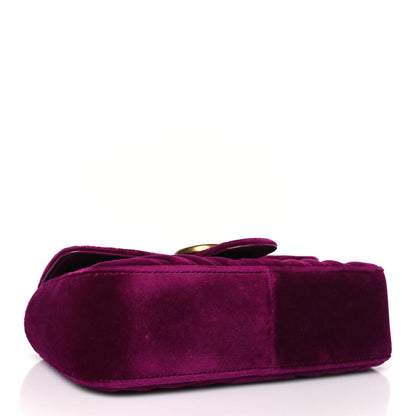 Gucci Velvet Matelasse Mini GG Marmont Shoulder Bag Fuchsia Violet Cyclamen 4 of 10