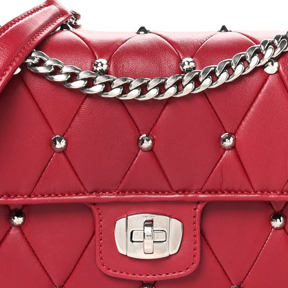 Miu Miu Pattina Nappa Crystal Studded Borchie Flap Bag Rubino 7 of 9