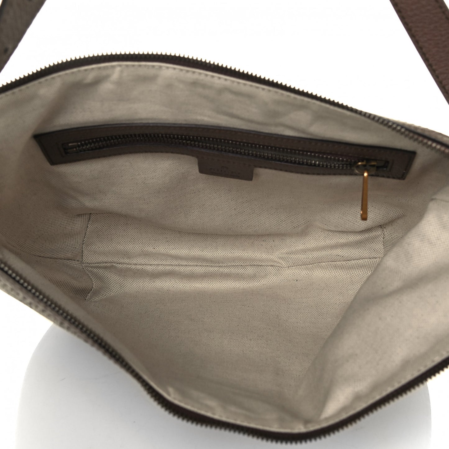 GG Supreme Monogram Web Small Ophidia Half Moon Hobo Brown