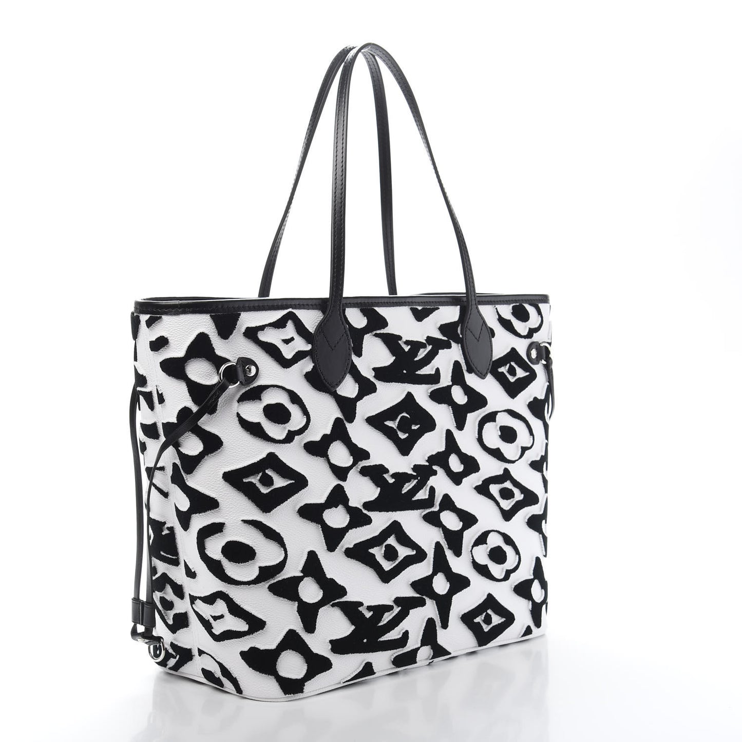 X UF Tufted Monogram Neverfull MM Black White