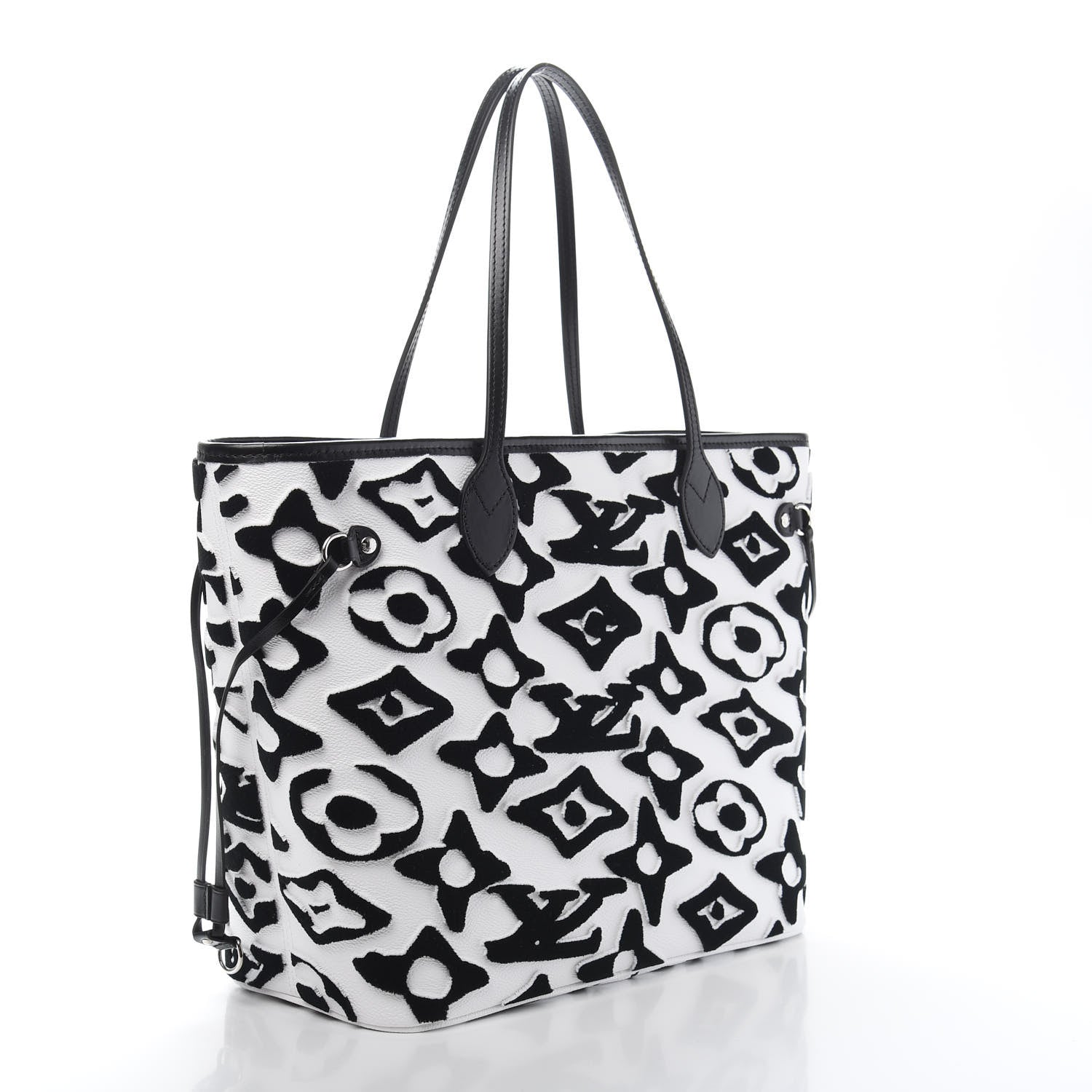 Louis Vuitton X UF Tufted Monogram Neverfull MM Black White 3 of 11
