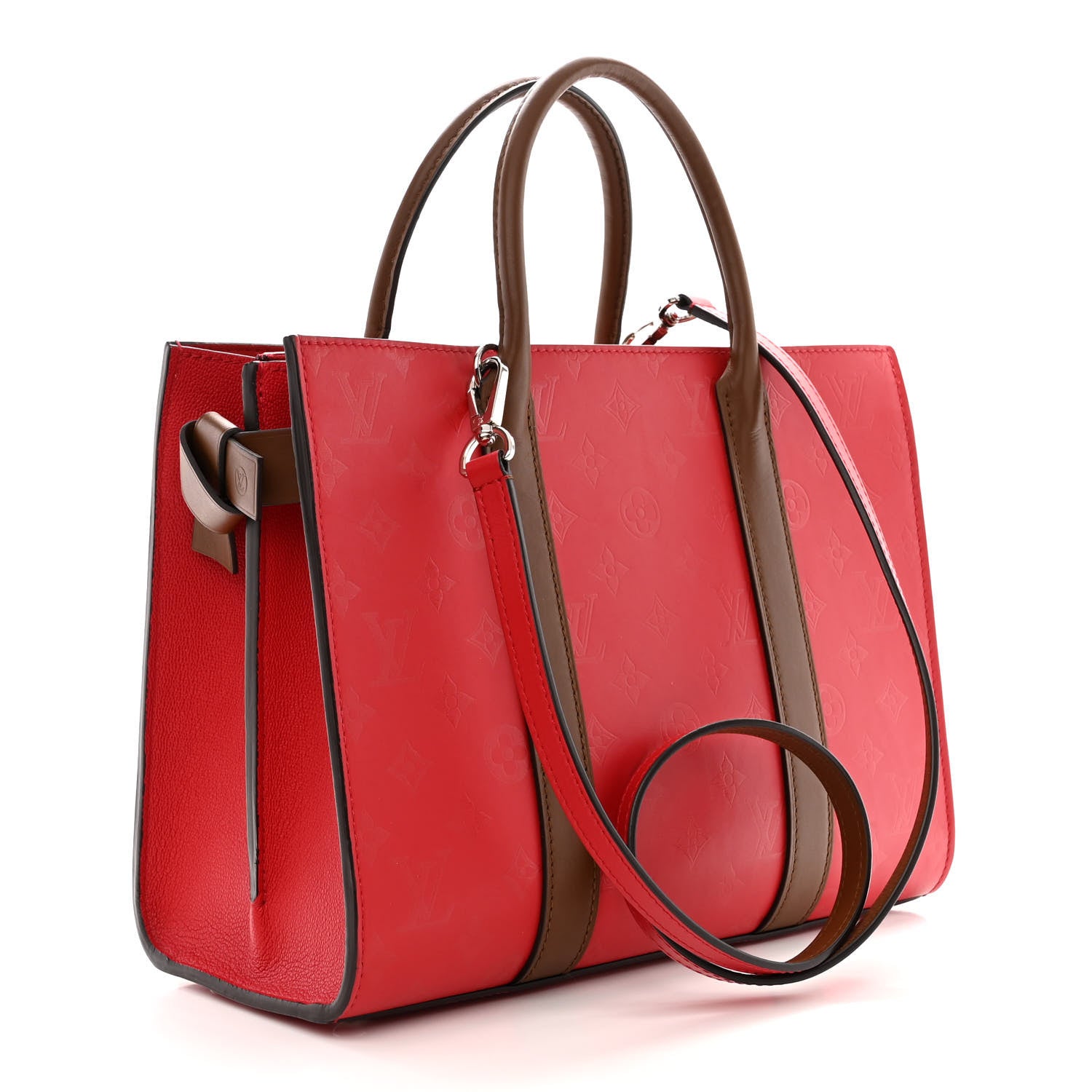 Louis Vuitton Monogram Cuir Plume Very Tote MM Rubis Noisette 3 of 11