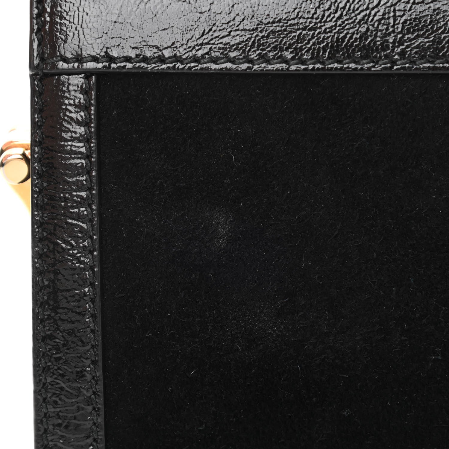 Gucci Suede Patent GG Web Small Ophidia Chain Shoulder Bag Black 11 of 11