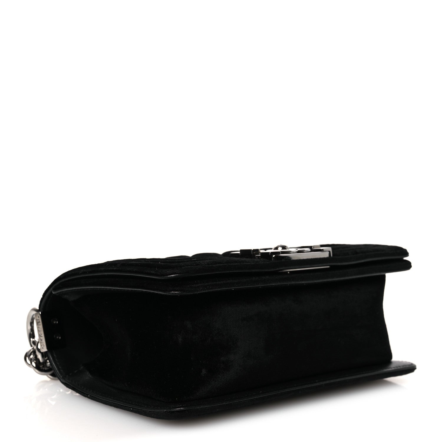 Chanel Velvet Quilted Small Boy Flap Black 4 of 12