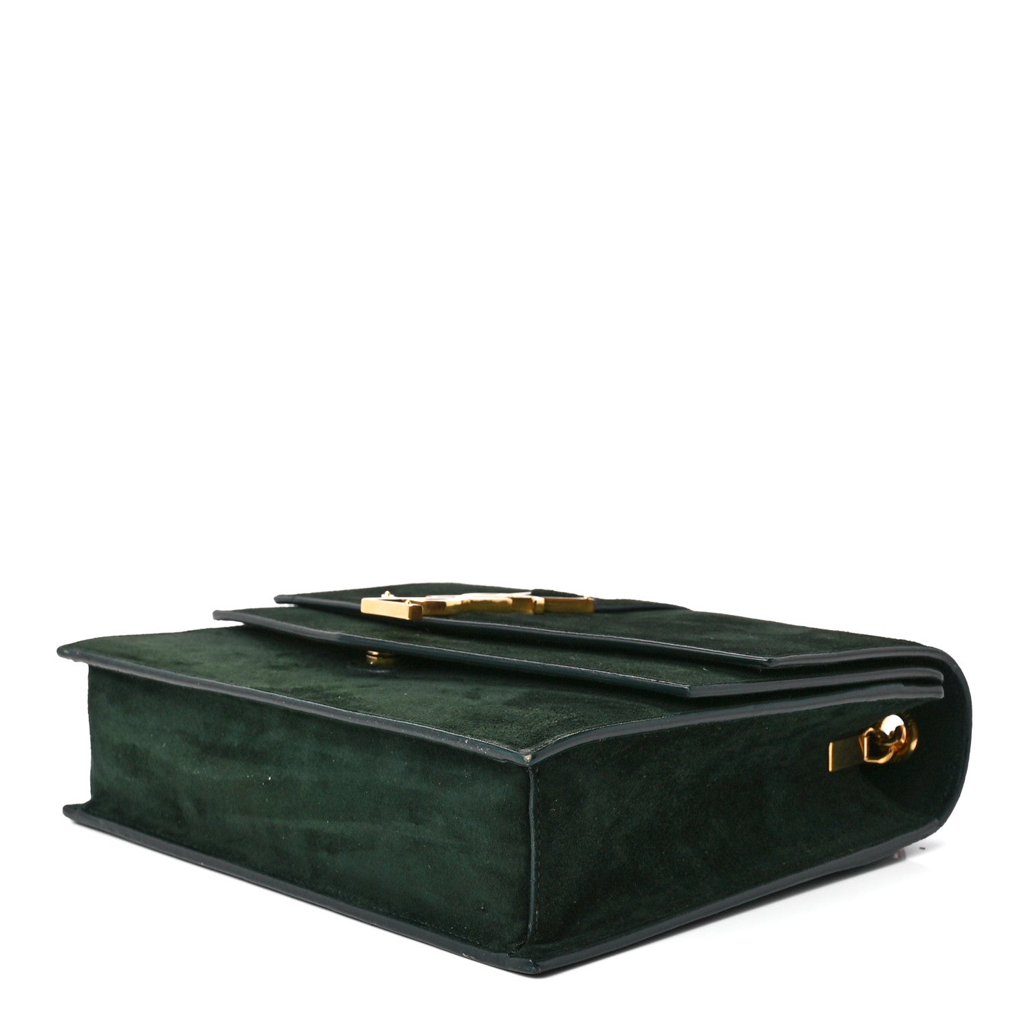 Saint Laurent Suede Sulpice Monogram Medium Shoulder Bag Green 10 of 12