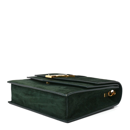 Saint Laurent Suede Sulpice Monogram Medium Shoulder Bag Green 10 of 12