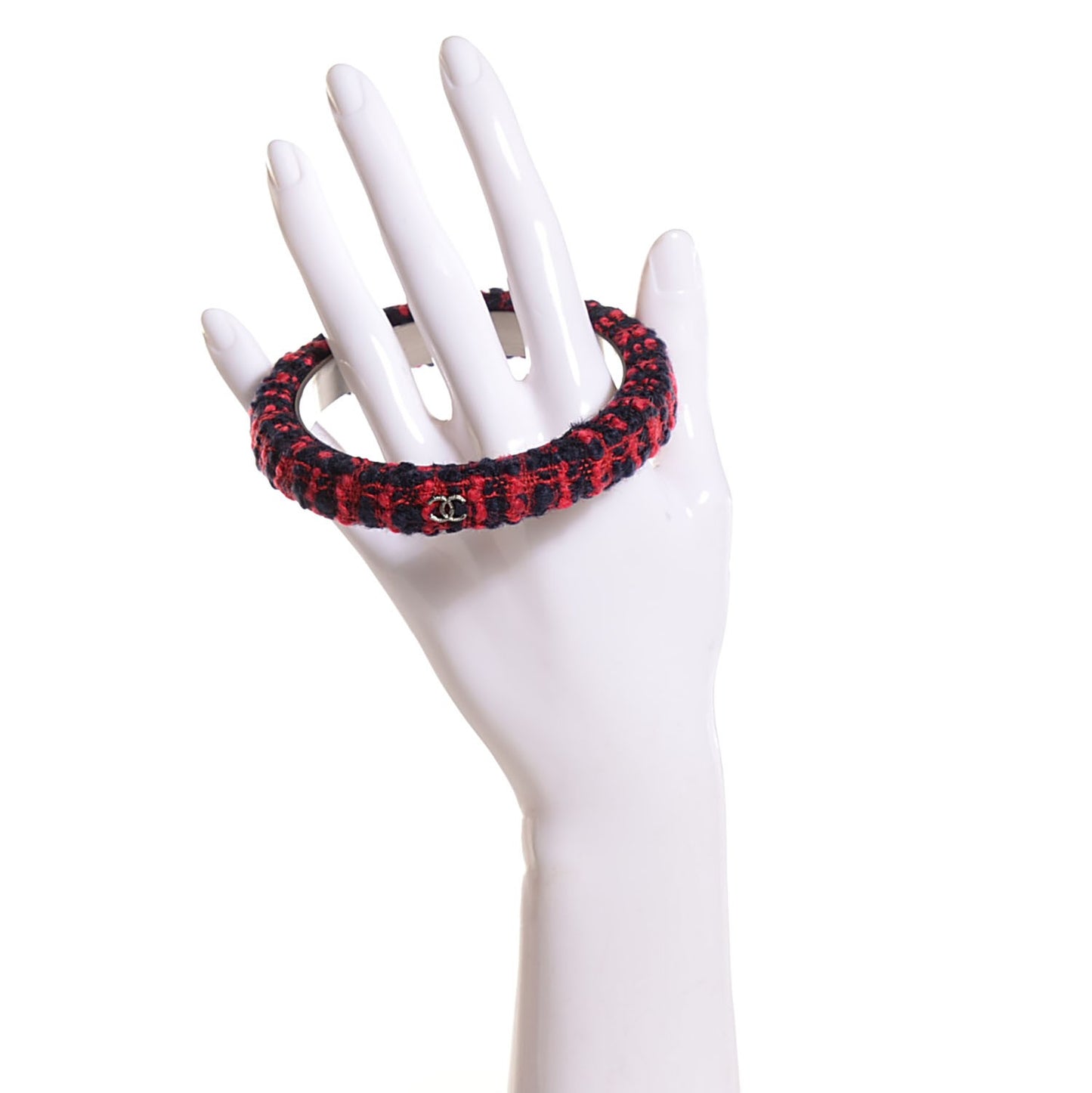 Tweed CC Narrow Bangle M Red Blue