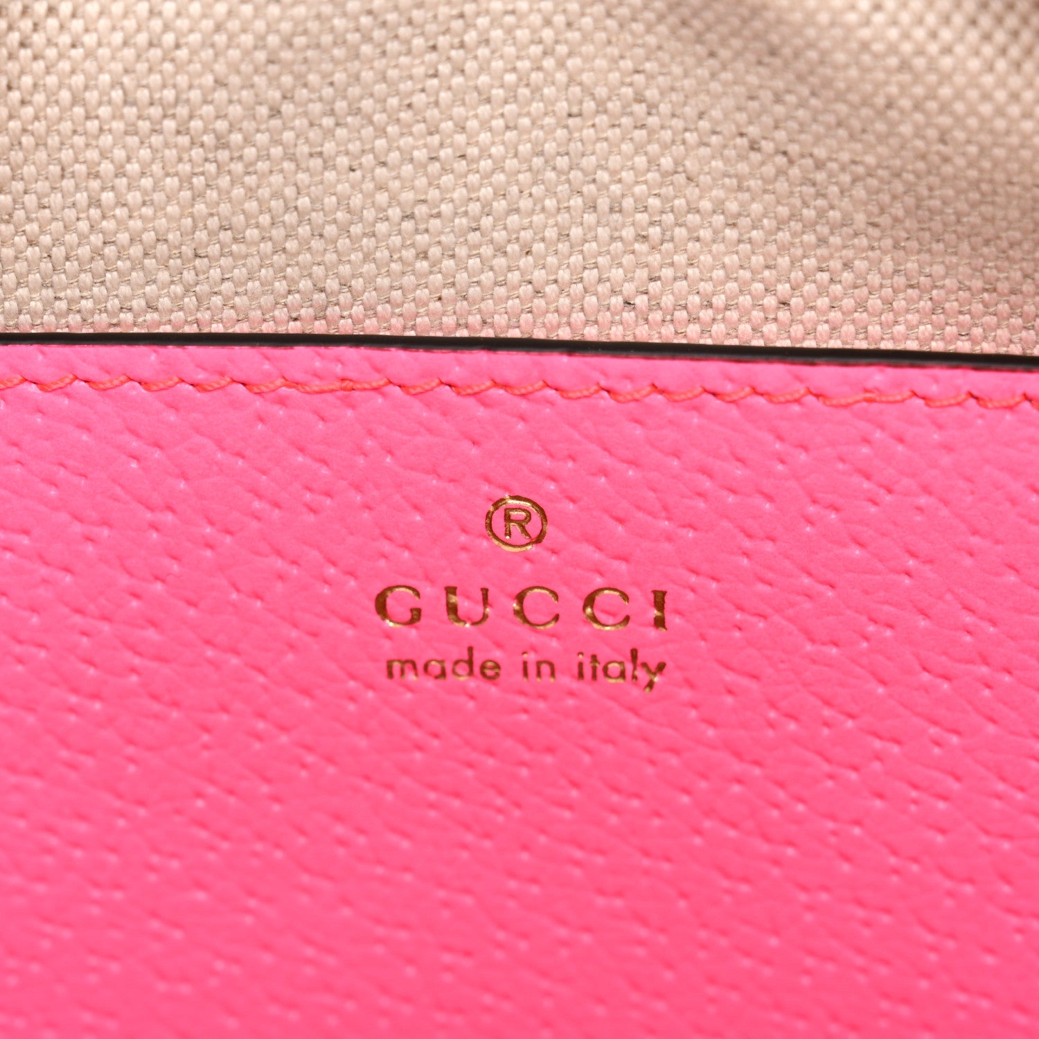 Gucci GG Supreme Monogram Textured Dollar Calfskin Web Ophidia Small Crossbody Bag Beige Ebony Fuchsia 6 of 10