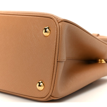 Prada Saffiano Mini Galleria Double Zip Tote Caramel 10 of 10