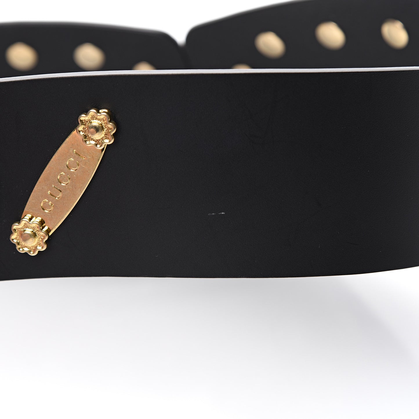 Calfskin Studded Torchon GG Marmont Selleria Belt 80 32 Black Multicolor