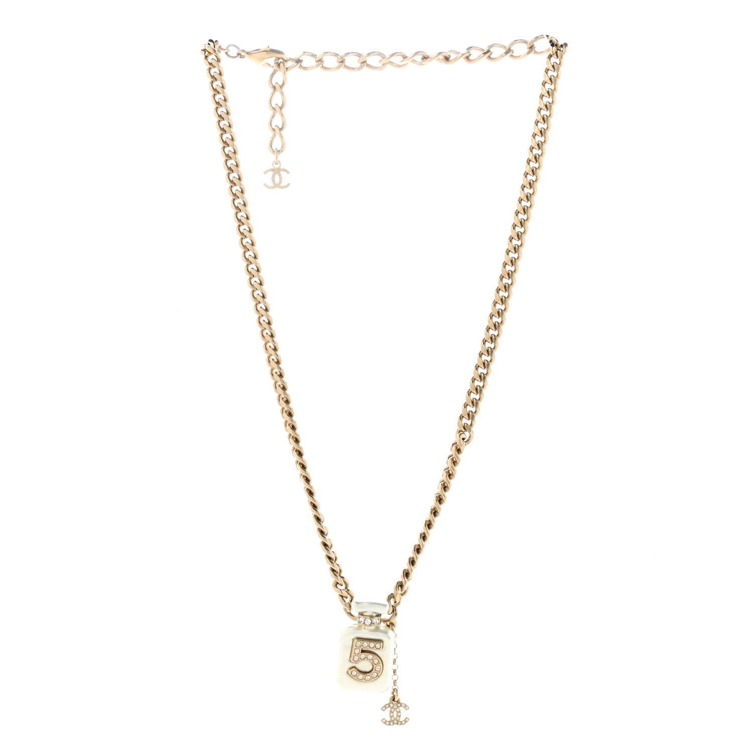 Chanel Resin Crystal CC No 5 Perfume Bottle Necklace 3 of 6
