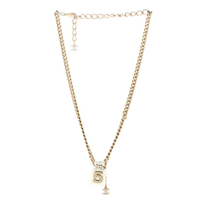 Chanel Resin Crystal CC No 5 Perfume Bottle Necklace 3 of 6