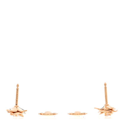 Piaget 18K Rose Gold Diamond Rose Earrings 3 of 5