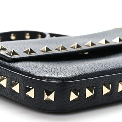 Valentino Garavani Grainy Calfskin Rockstud Crossbody Pouch Black 7 of 8