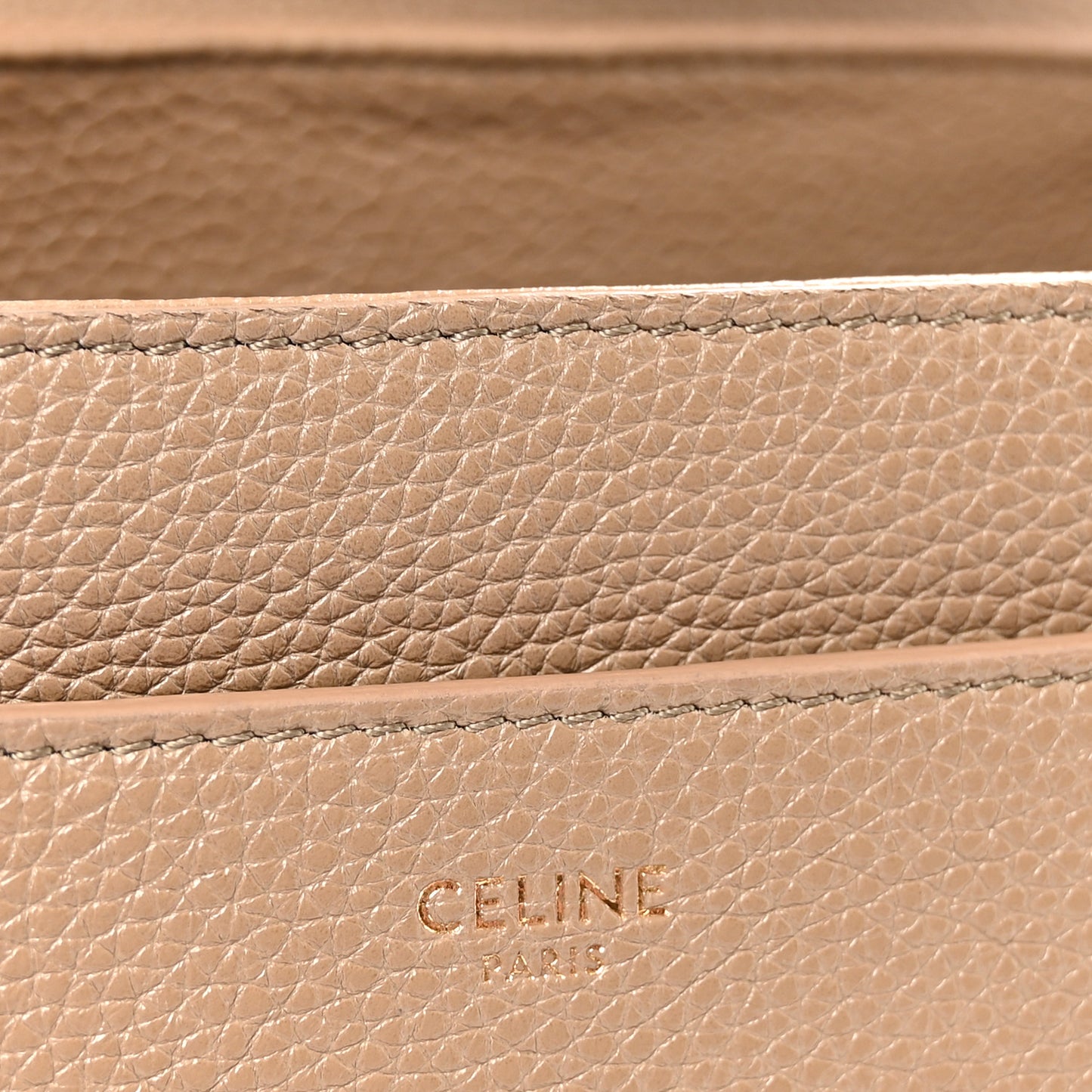 Grained Calfskin Small 16 Top Handle Bag Beige