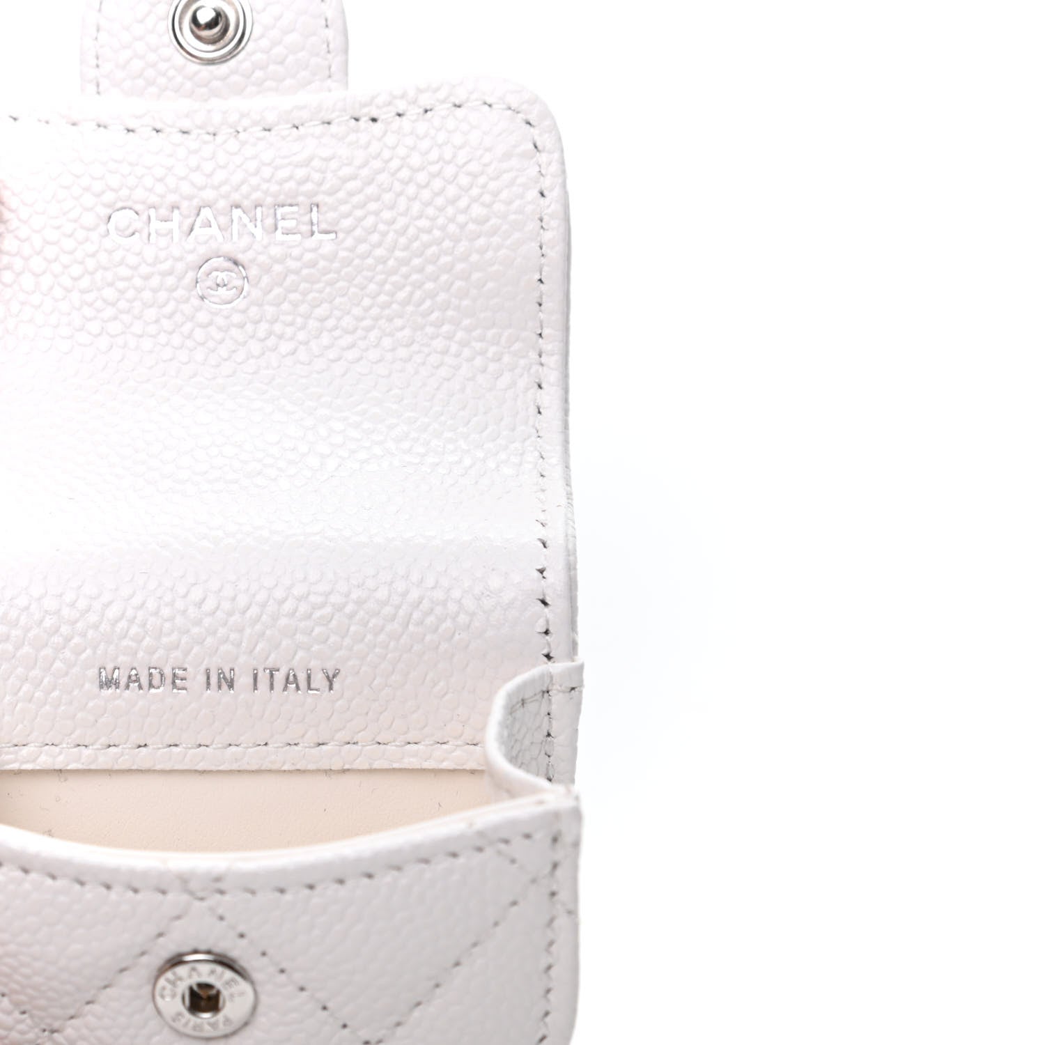 Chanel Caviar Quilted Airpods Pro Case White 7 of 9