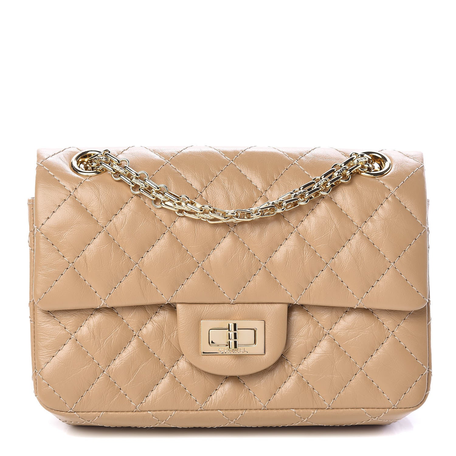 Chanel Aged Calfskin Quilted 2.55 Reissue Mini Flap Beige 1 of 10