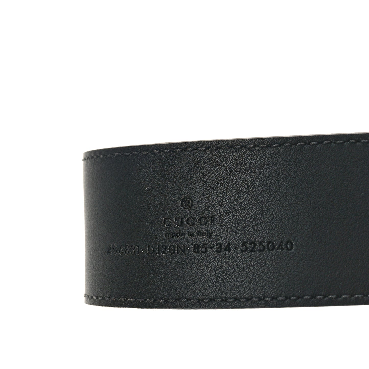Textured Dollar Calfskin Nickel Double G 40mm Belt 85 34 Black