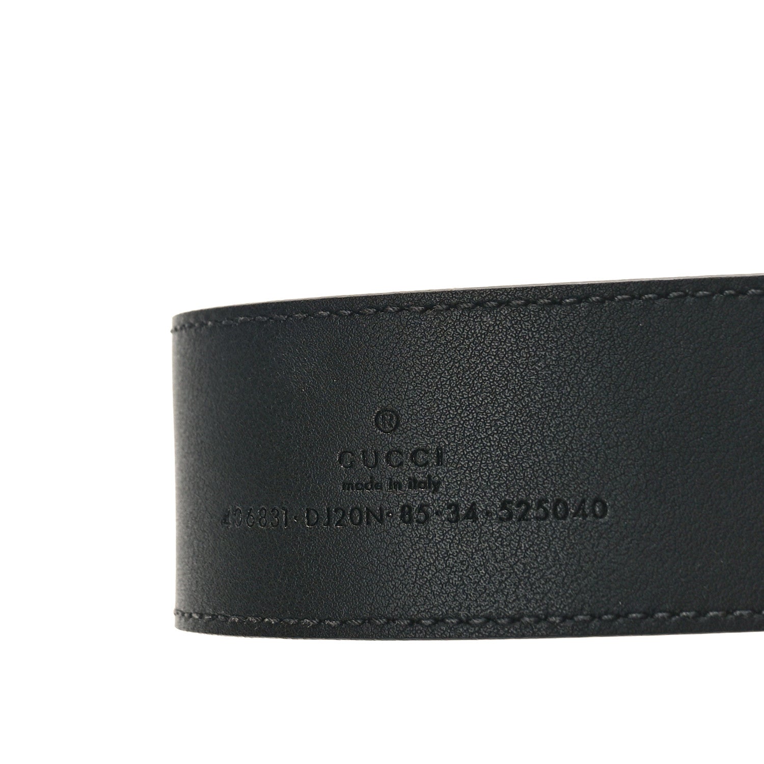 Gucci Textured Dollar Calfskin Nickel Double G 40mm Belt 85 34 Black 3 of 6