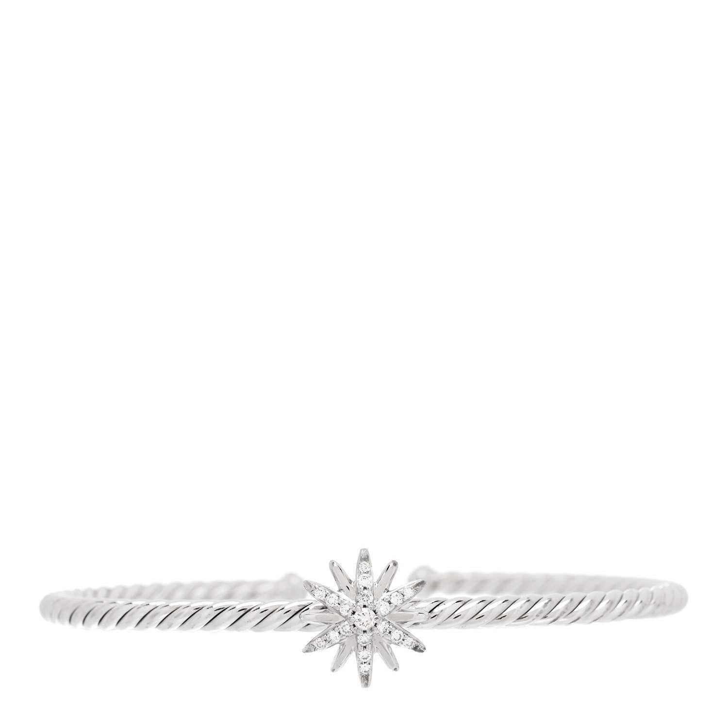 David Yurman Sterling Silver Diamond Starburst Cuff Bracelet 1 of 3