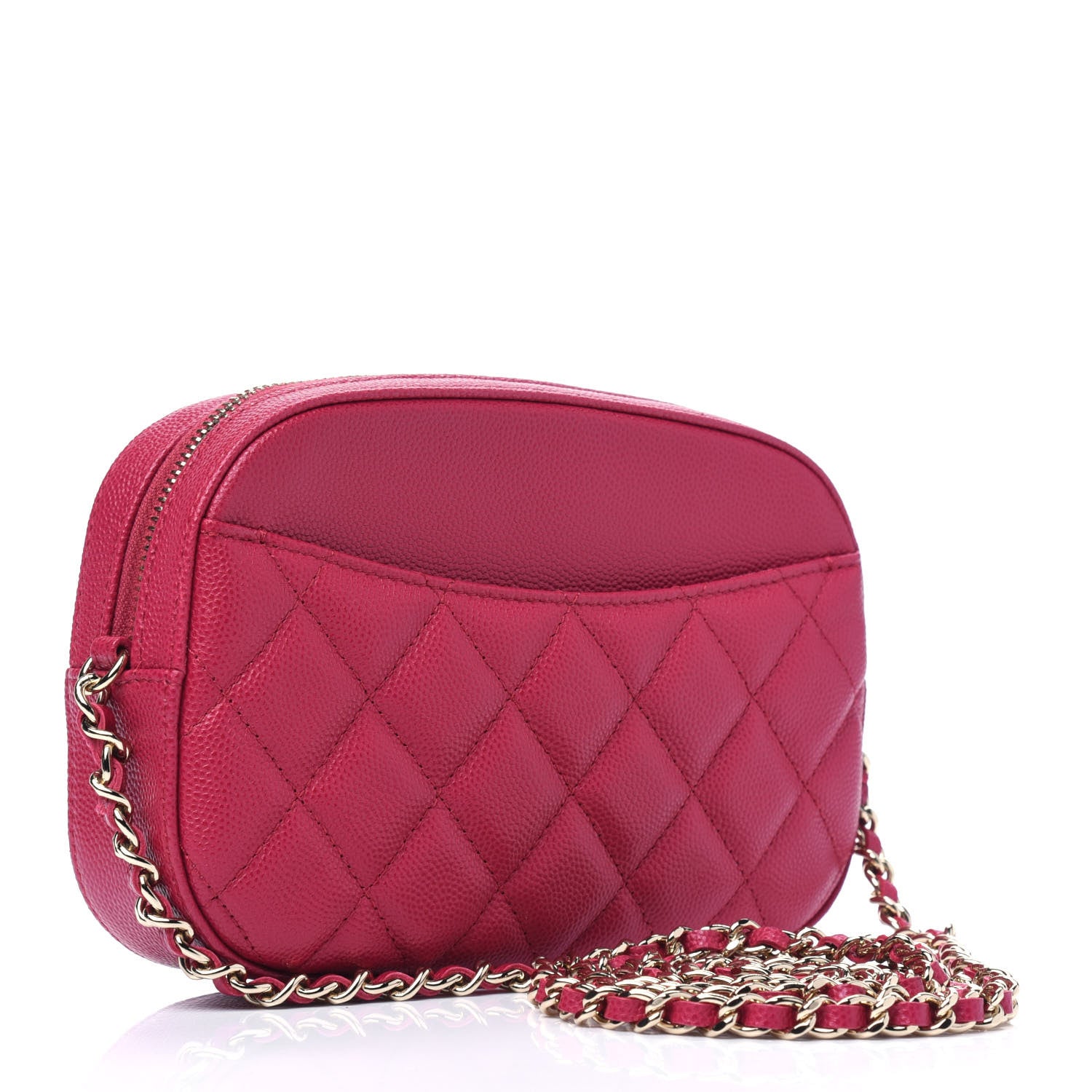 Chanel Caviar Quilted Camera Case Dark Pink 3 of 12