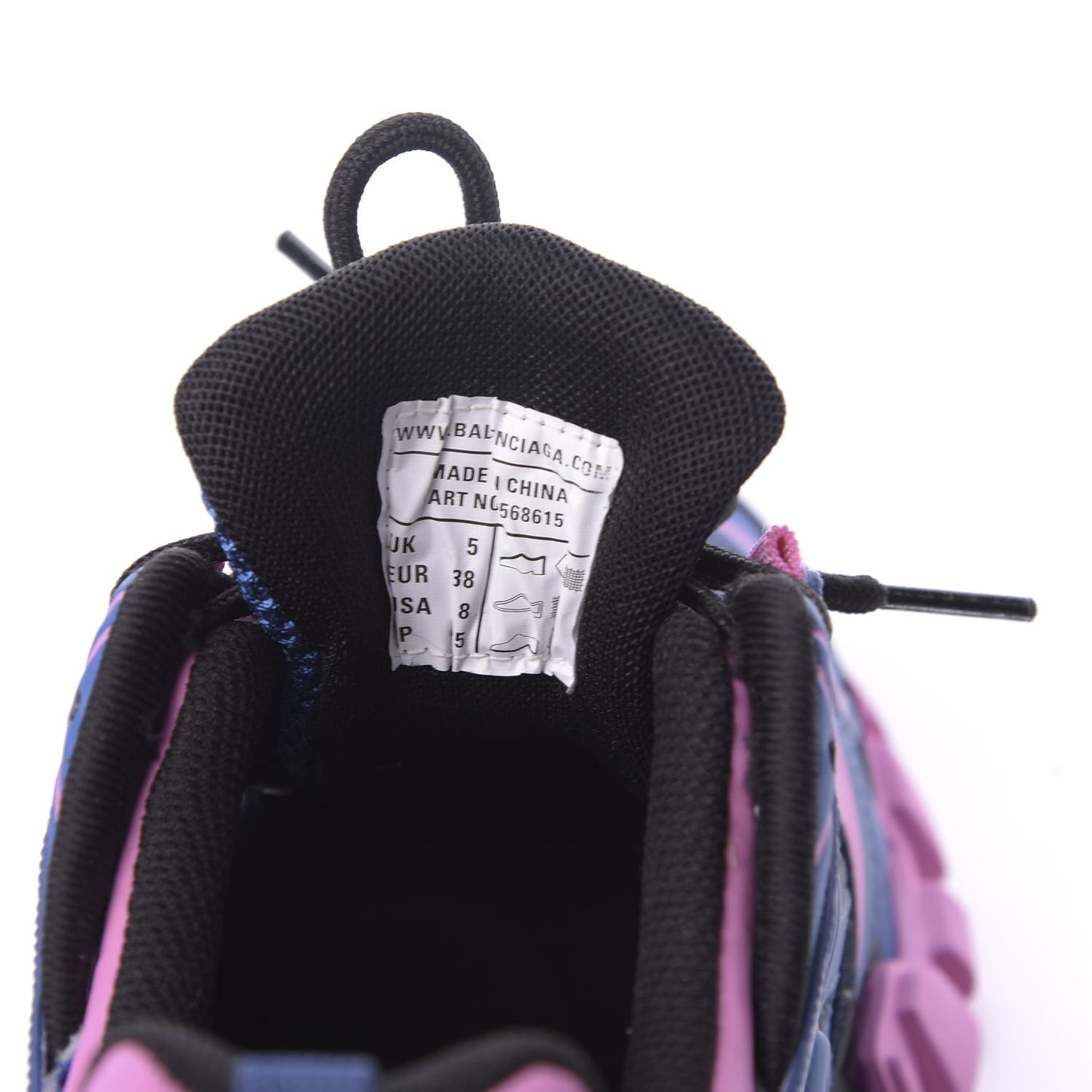 Rubber Mesh Bi-Color Womens Track.2 Open Sneakers 38 Blue Pink