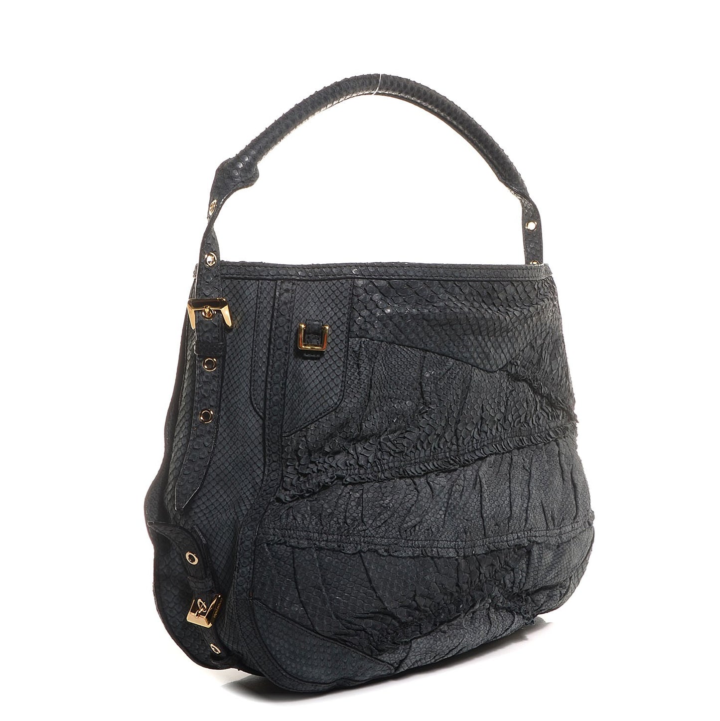 Prorsum Python Ruched Large Vallance Hobo Blue