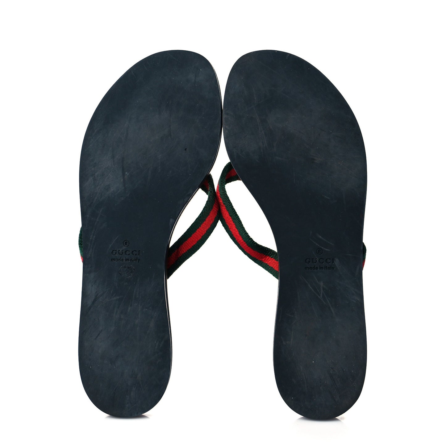 Nylon Calfskin Web Womens Thong Sandals 37 Green Red