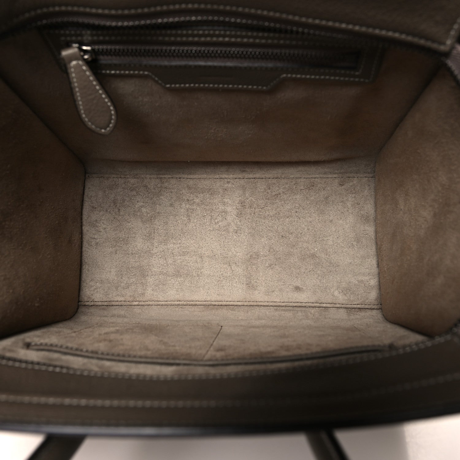 Celine Drummed Calfskin Micro Luggage Souris 5 of 11