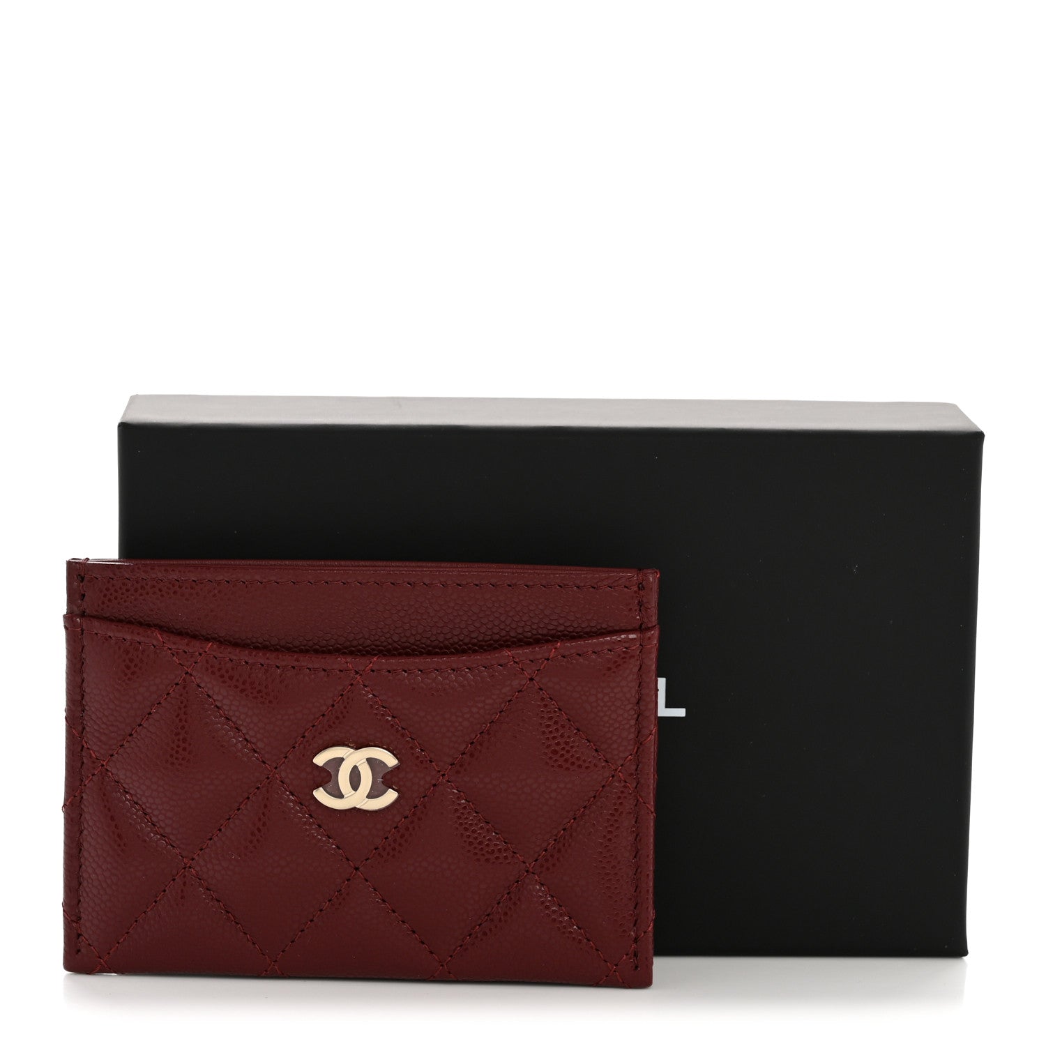 Chanel Caviar Quilted Card Holder Burgundy 10 of 10