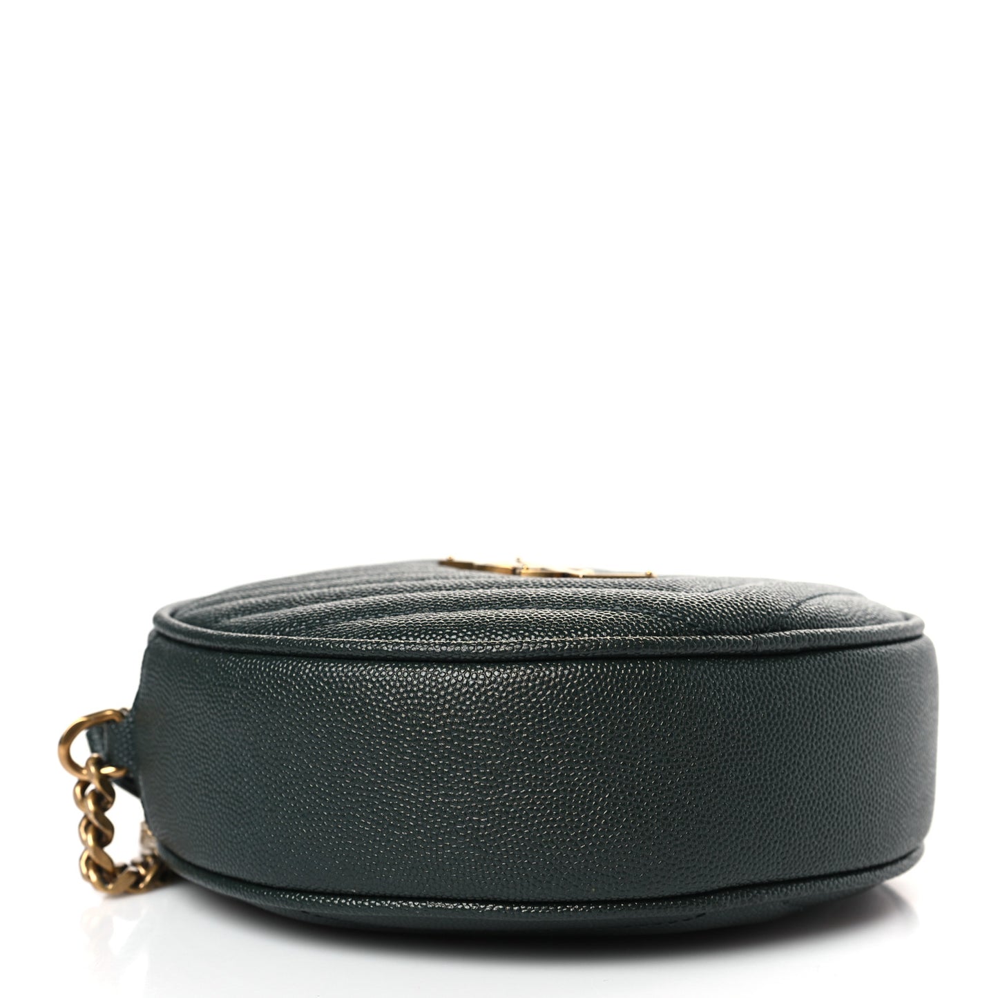 Grain De Poudre Matelasse Chevron Quilted Round Vinyle Camera Bag New Vert Fonce