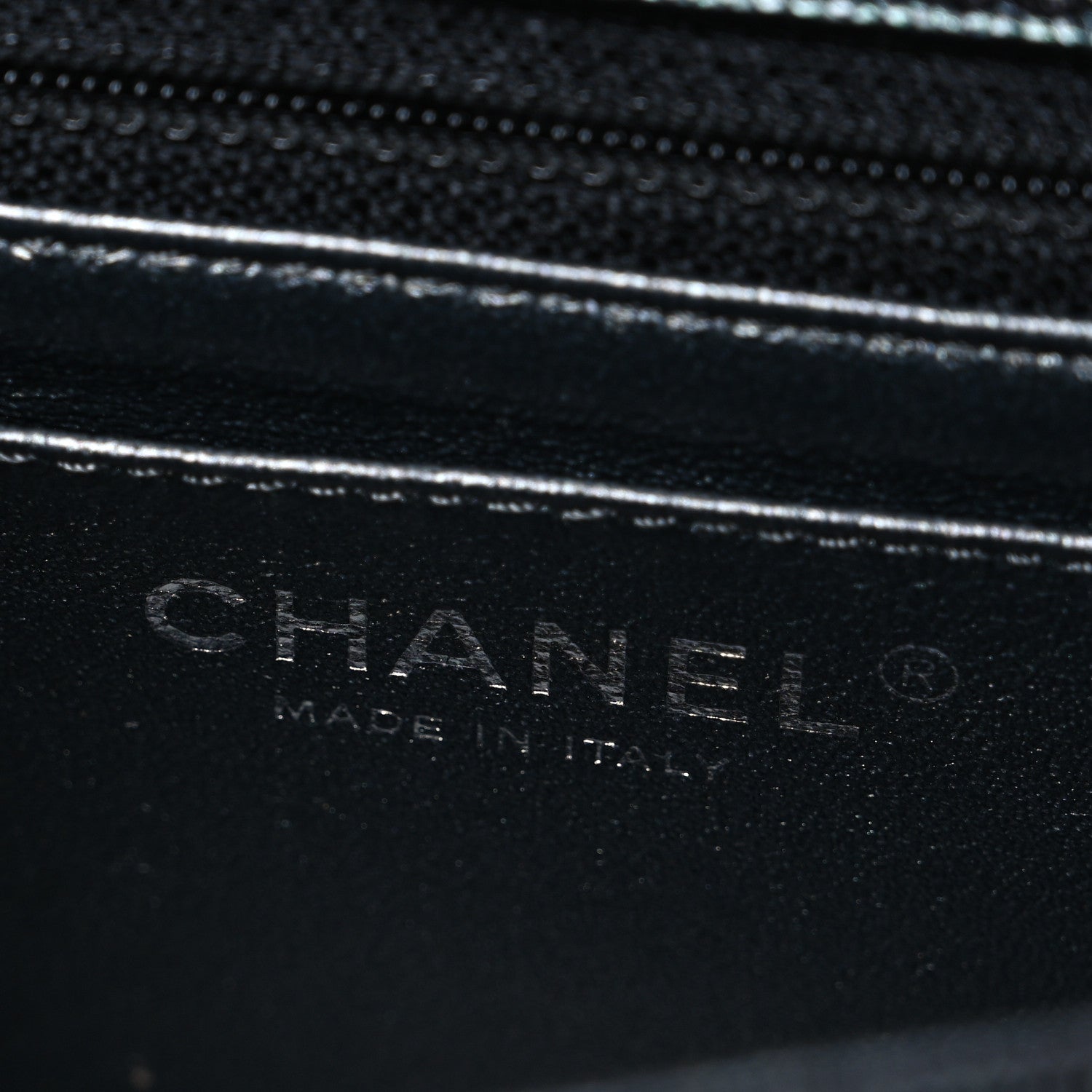 Chanel Metallic Caviar Chevron Quilted Mini Rectangular Flap Black 6 of 10
