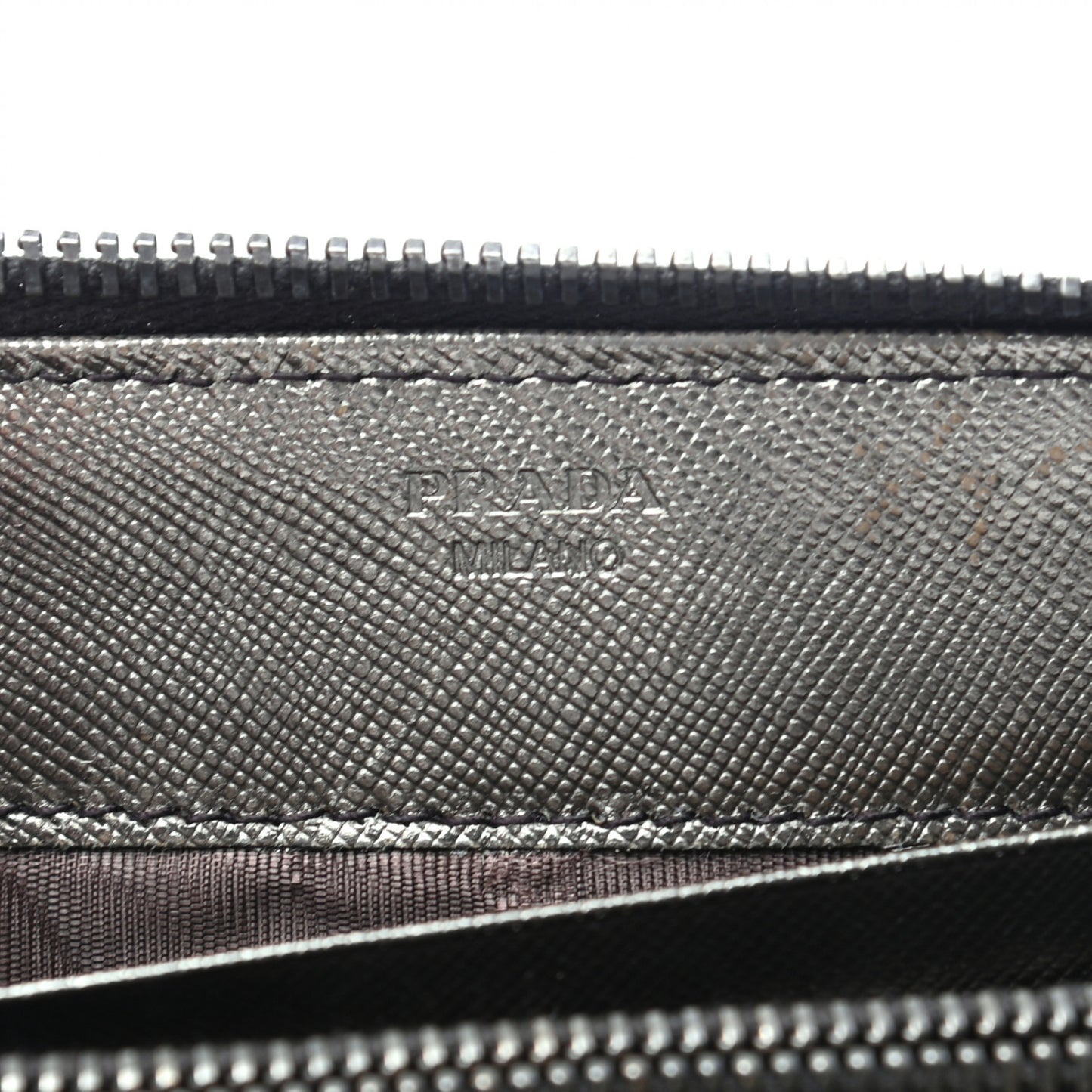 Saffiano Metal Zip Around Wallet Bronzo