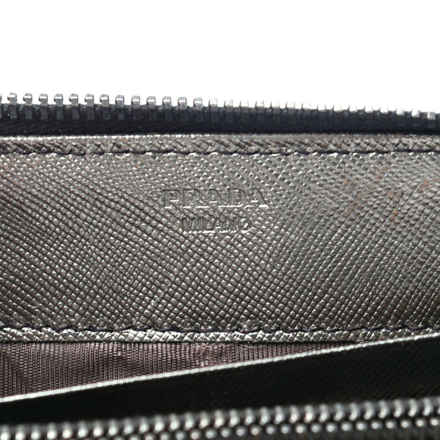 Prada Saffiano Metal Zip Around Wallet Bronzo 6 of 8