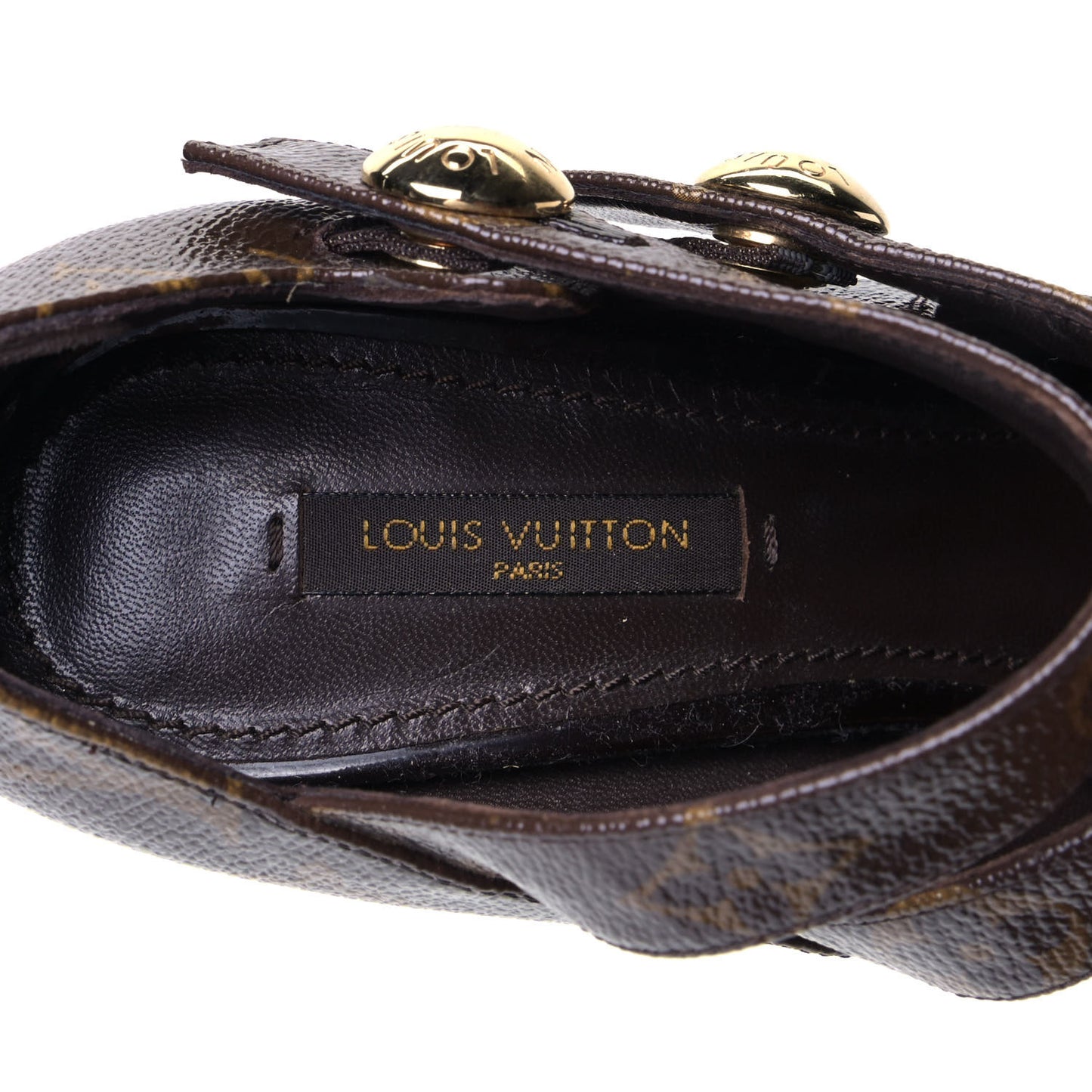Patent Monogram Ritual Fetish Platform Pumps 36