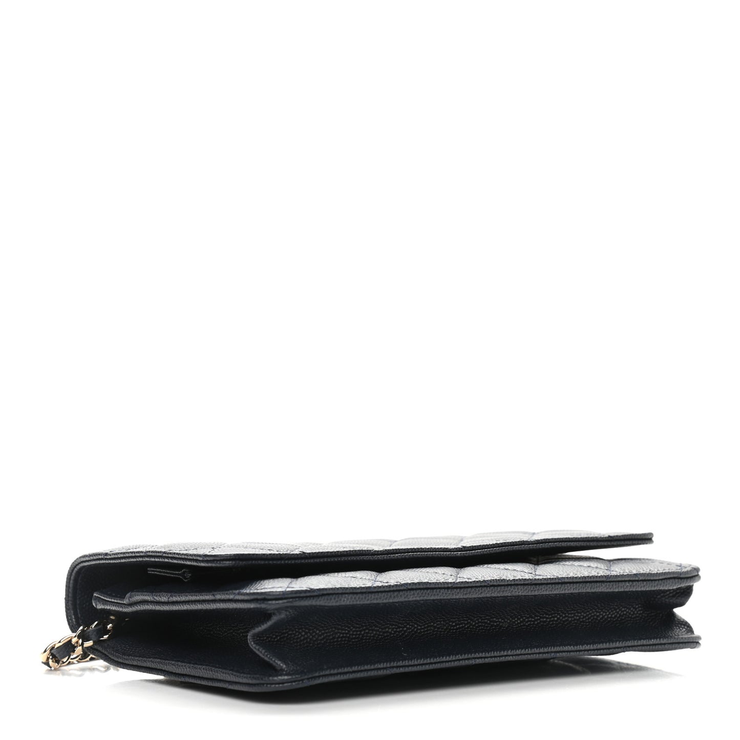 Caviar Quilted Wallet On Chain WOC Navy Blue