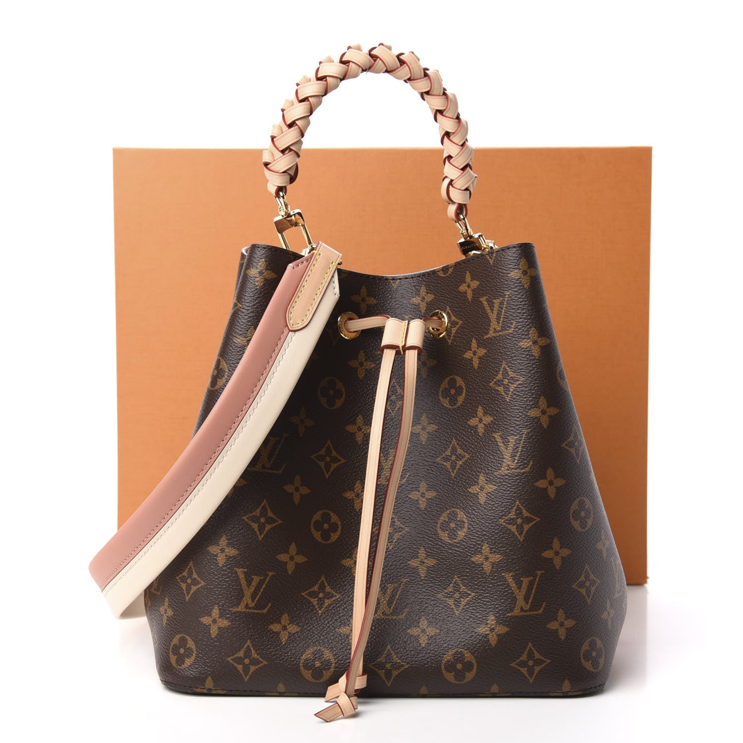 Louis Vuitton Monogram Braided Neonoe MM Peach Cream 9 of 11