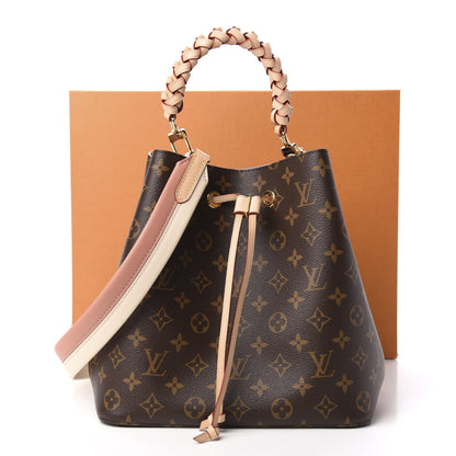 Louis Vuitton Monogram Braided Neonoe MM Peach Cream 9 of 11