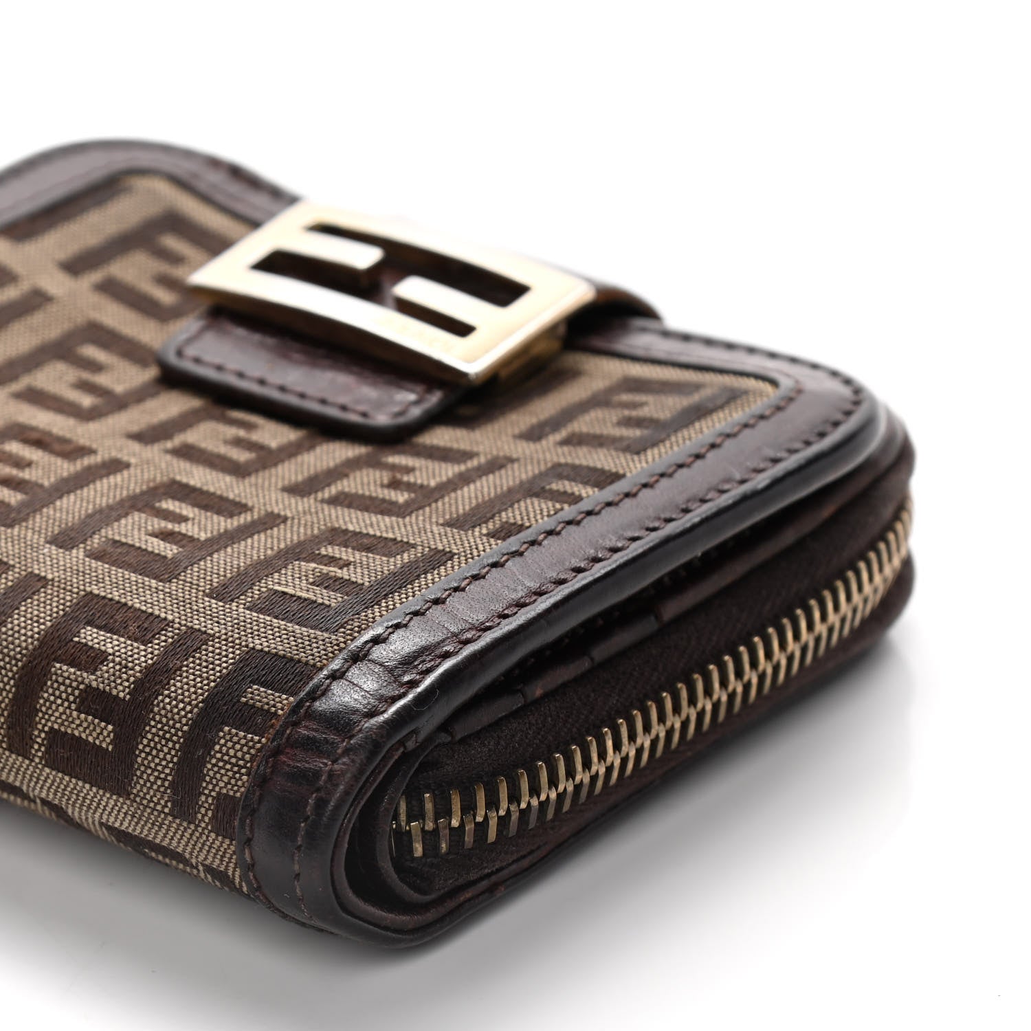Fendi Zucchino Compact Wallet Tobacco 10 of 18