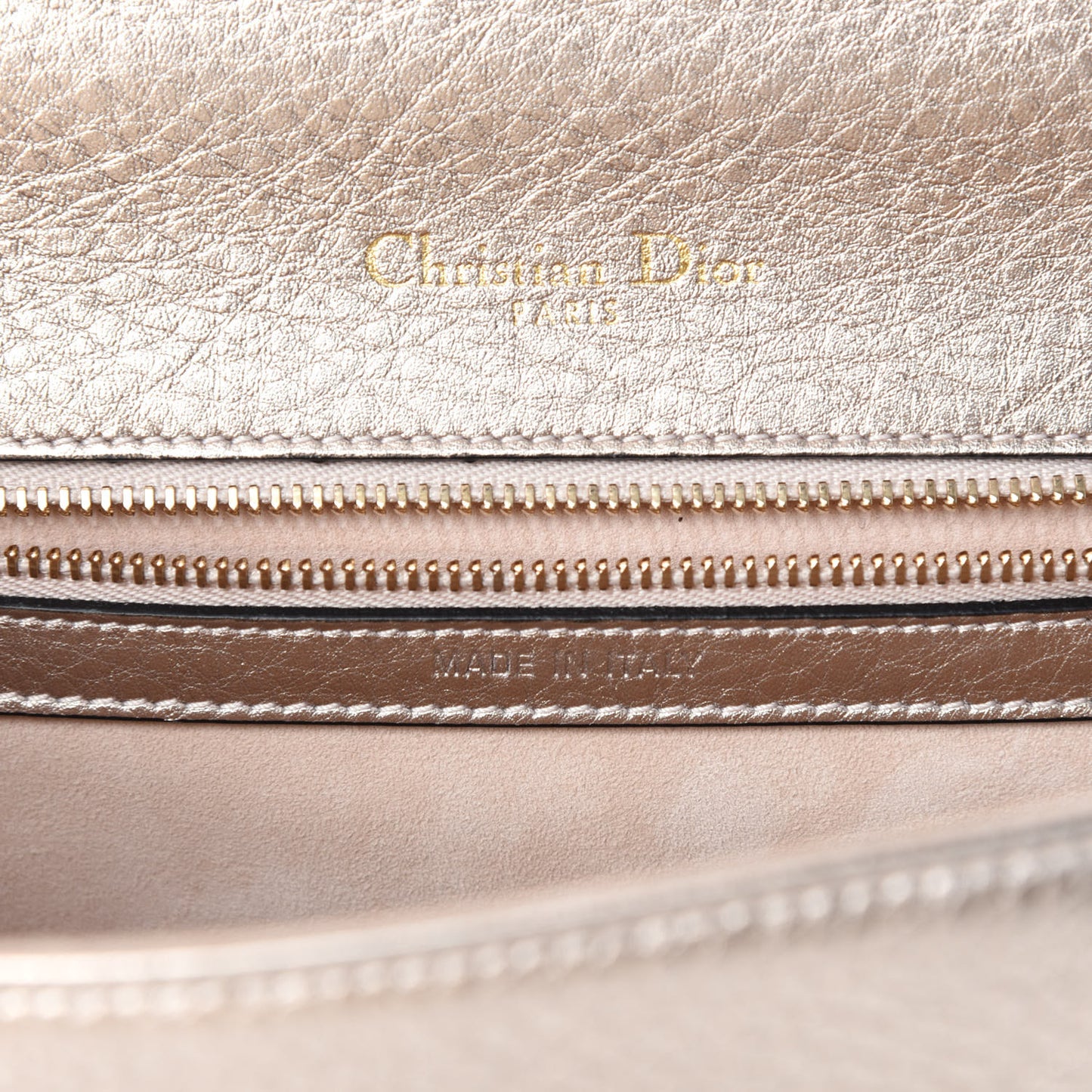 Metallic Grained Calfskin Small Diorama Flap Bag Copper