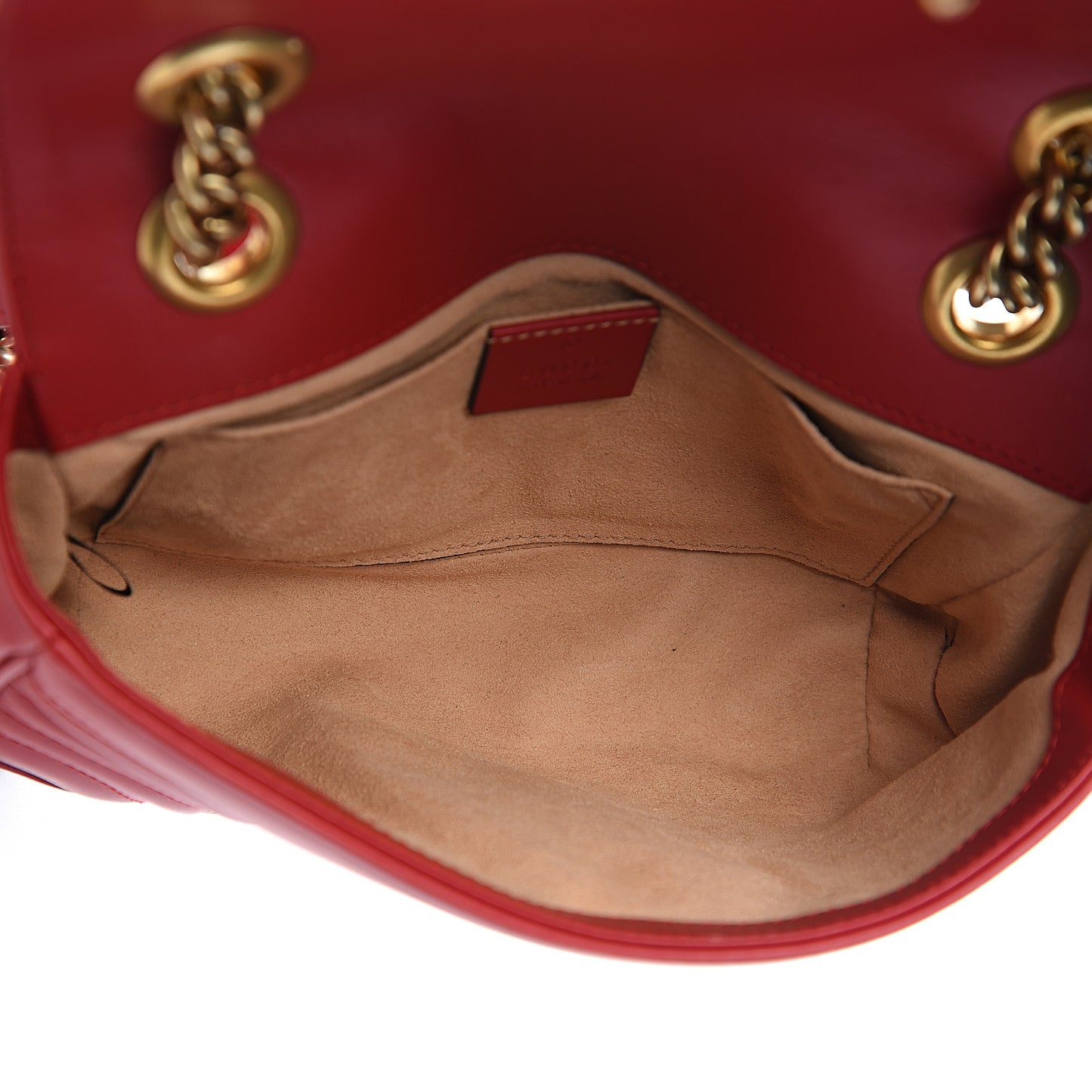 Calfskin Matelasse Mini GG Marmont Shoulder Bag Hibiscus Red