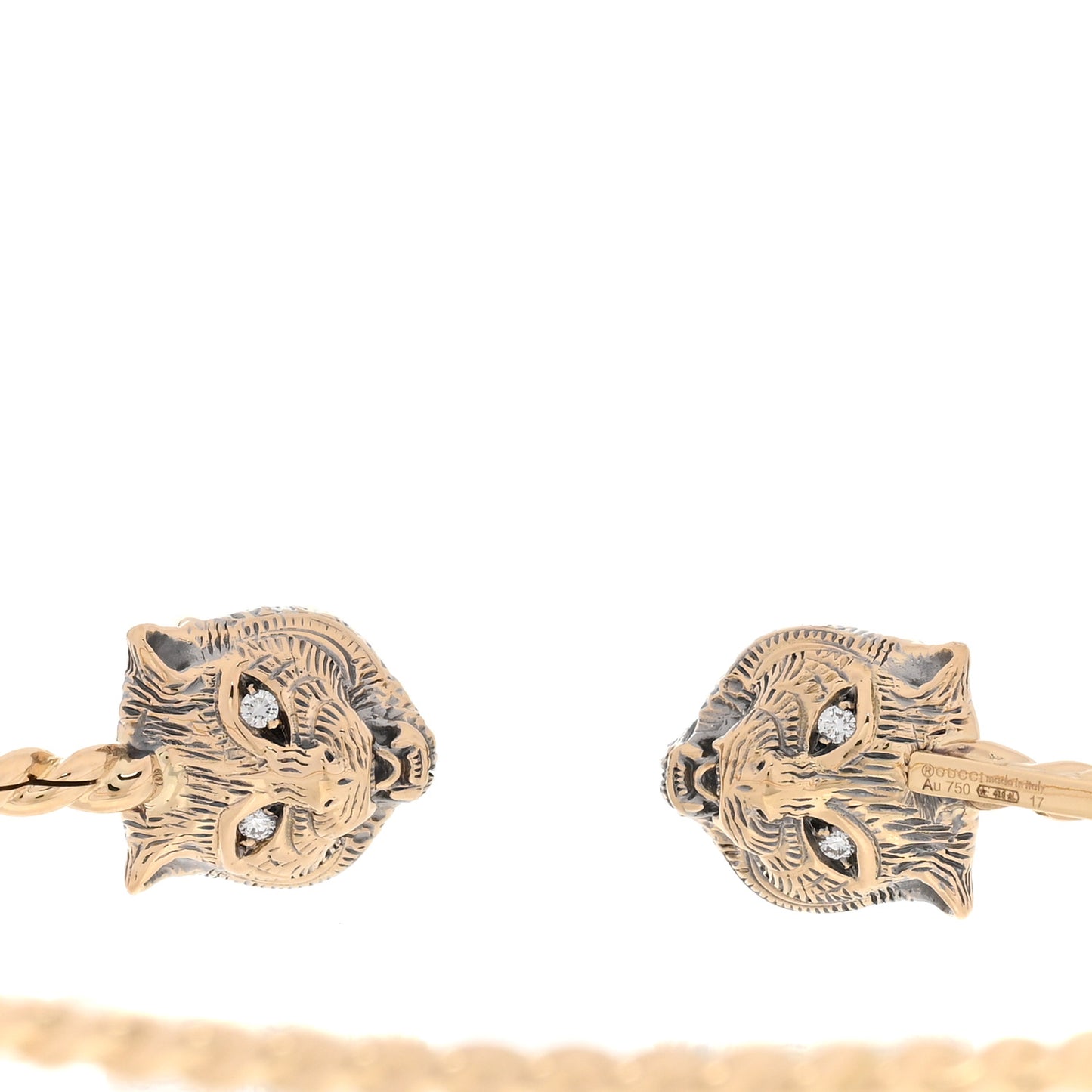 18K Yellow Gold Diamond Aquamarine Pink Tourmaline Marche des Merveilles Feline Cuff Bracelet