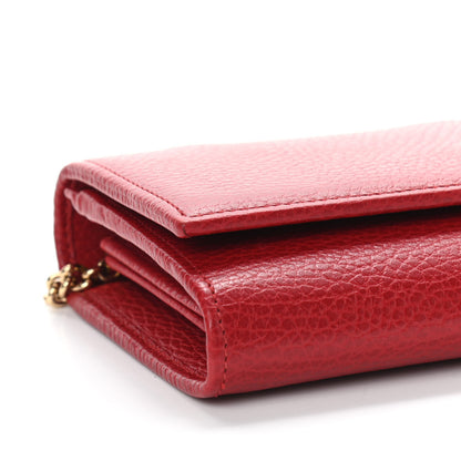 Gucci Dollar Calfskin Petite GG Marmont Wallet Chain Bag Hibiscus Red 8 of 10