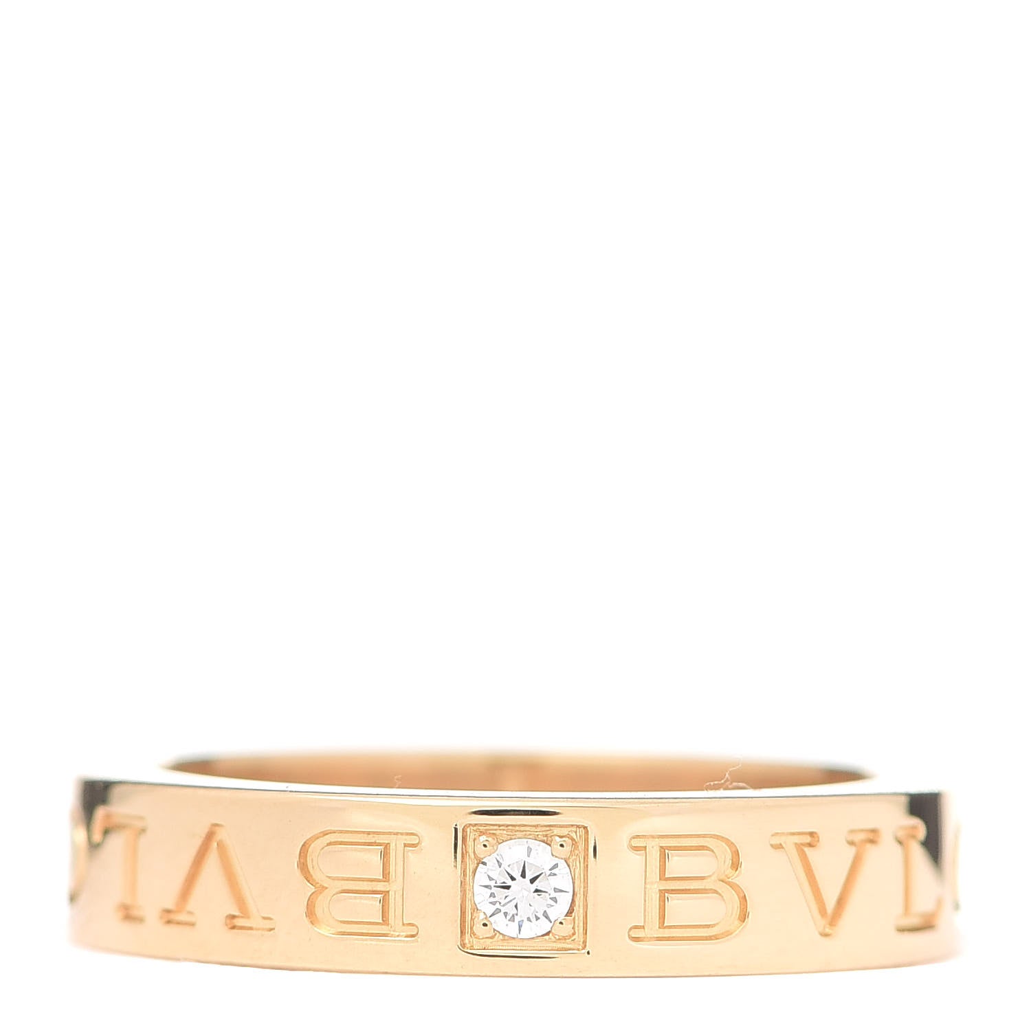 Bulgari 18K Yellow Gold Diamond B.Zero1 Essential Band Ring 52 6 1 of 4