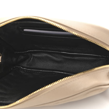 Saint Laurent Grain De Poudre Matelasse Monogram Mini Lou Camera Bag Dark Beige 5 of 11