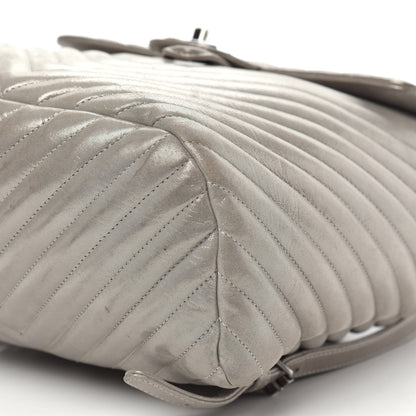 Chanel Metallic Calfskin Chevron Quilted Urban Spirit Backpack Silver 8 of 14