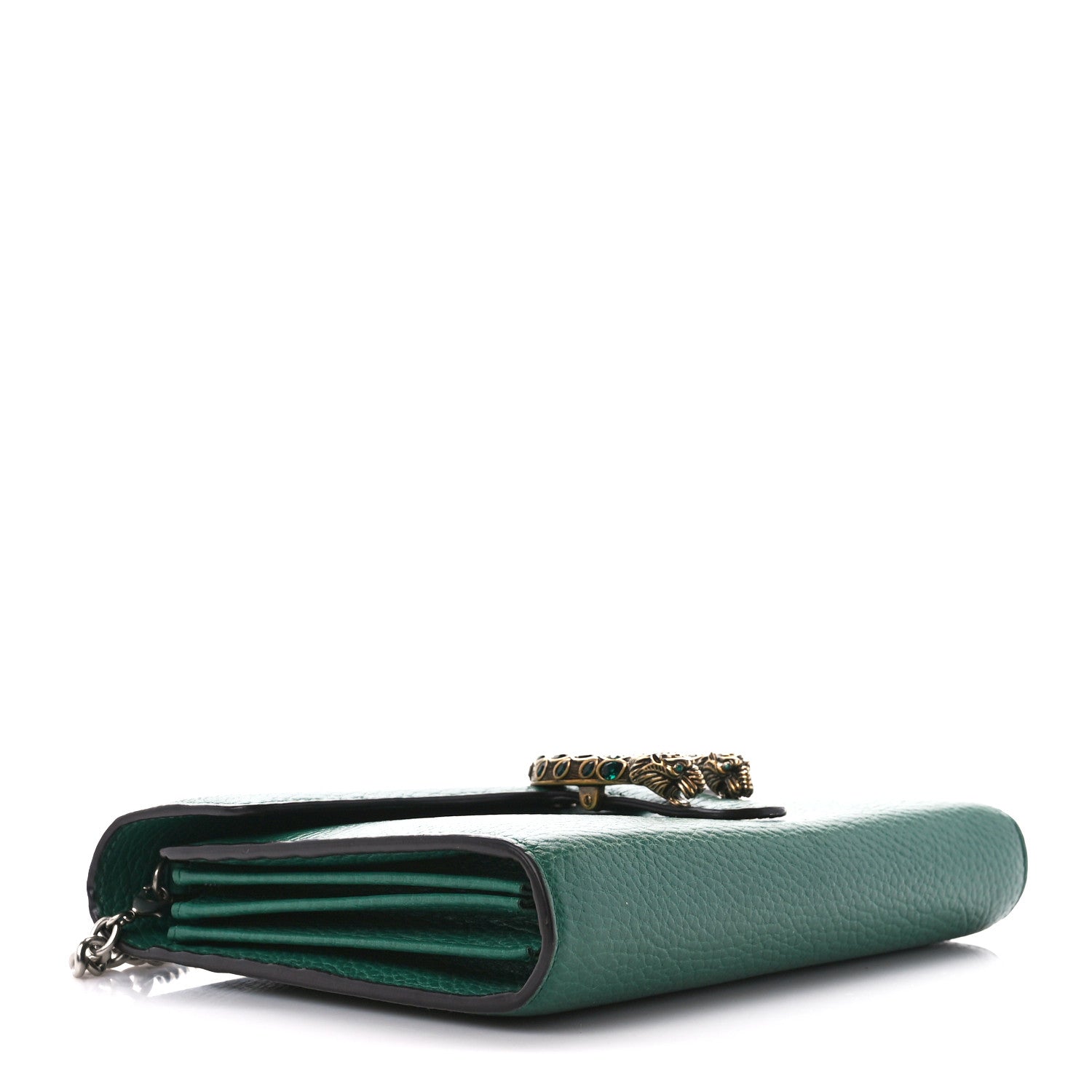 Gucci Calfskin Mini Dionysus Chain Wallet Emerald 4 of 11