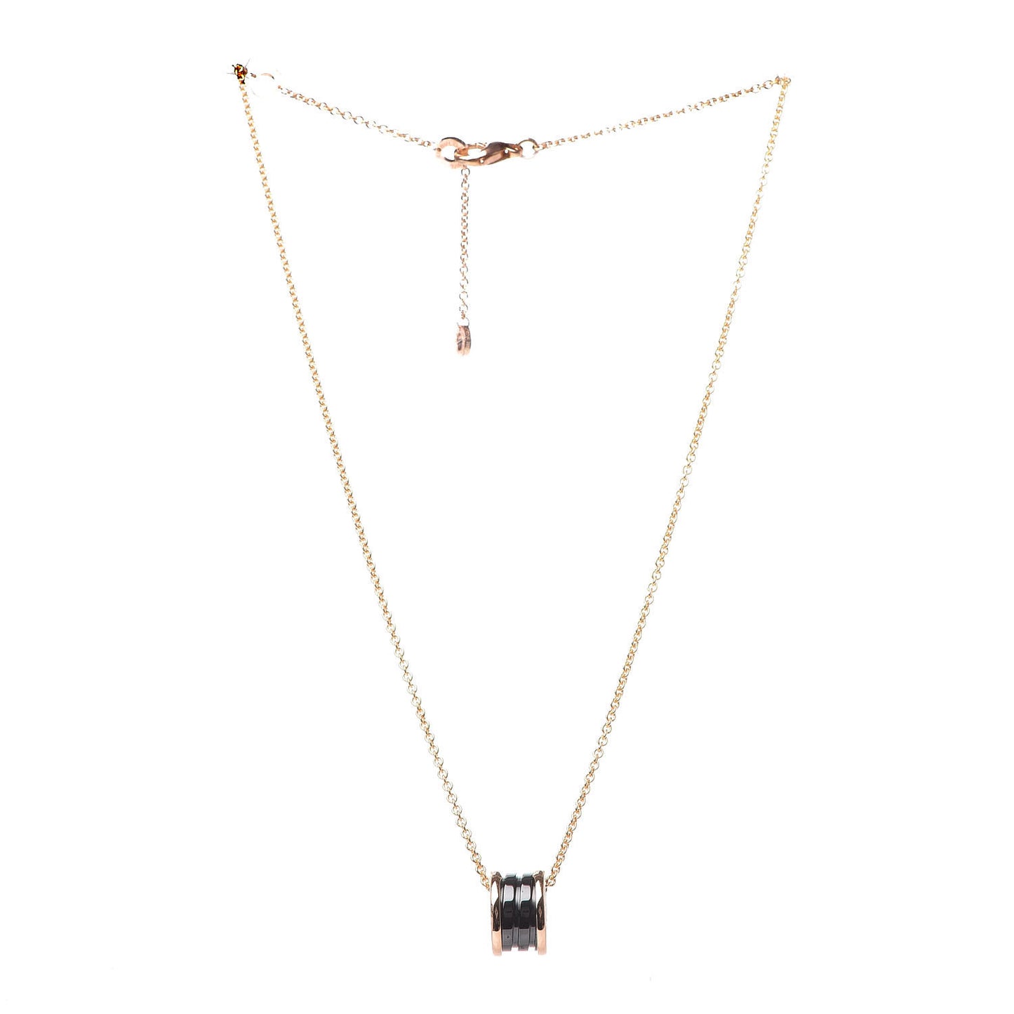 18K Rose Gold Black Ceramic B.Zero1 Pendant Necklace